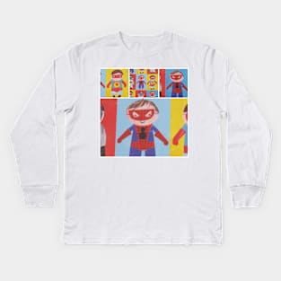 Junior SPIDERMAN and SUPERHEROES ... Lets get to it! Kids Long Sleeve T-Shirt